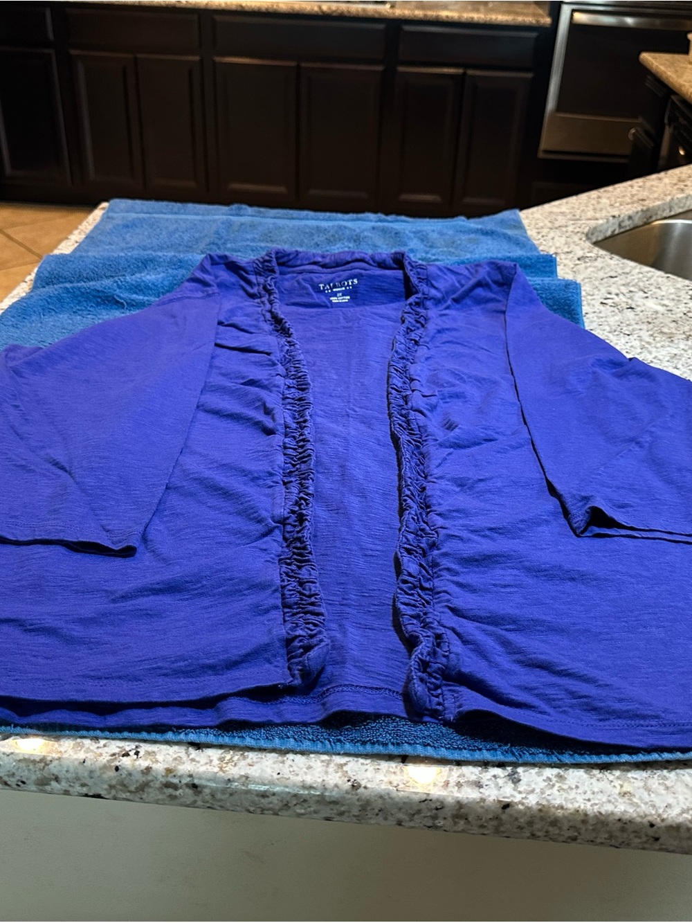 Talbots Blue Cotton Women's cardigan- 2X